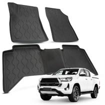 Tapete para Hilux Cabine Dupla 2016 a 2026 com Bordas Elevadas Antiderrapante Tipo Bandeja Jogo 5 Peças