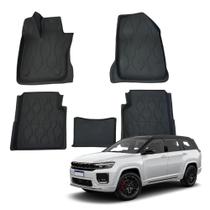 Tapete para Jeep Commander 2021 a 2026 com Bordas Elevadas Antiderrapante Tipo Bandeja Jogo 5 Peças Tapete para Jeep Commander 2021 a 2026 com Bordas Elevadas Antiderrapante Tipo Bandeja Jogo 5 Peças