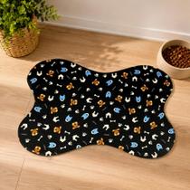 Tapete Para Pet Cachorro Gato Osso Woof Preto 38 x 56cm