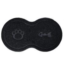 Tapete Para Pet Comedouro Gato Ração Água 46Cm X 26Cm Preto