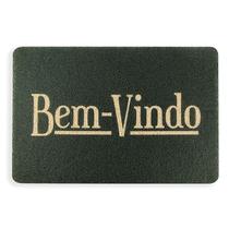 Tapete para Porta Bem Vindo Verde de PVC CK2783 M4 - Clink