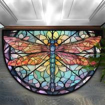Tapete para Porta cfpolar Libélula em Vitral 91 x 61 cm Tapete para Porta cfpolar Libélula em Vitral 91 x 61 cm