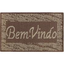 Tapete Para Porta De Entrada Bem Vindo 40cm X 65cm Tecido Sisal - Tabaco