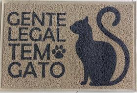 Tapete para porta decorativo 60x40 gente legal tem gato