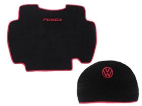 Tapete Para Porta-Malas Fusca 1967 Até 1977 Vermelho E Preto