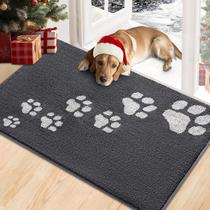 Tapete para Porta para Cães Timo 51 x 81 cm Absorvente Antiderrapante Cinza