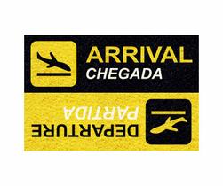 Tapete para Porta Viajante, Departure Amarelo 70x40cm - Zap Tapetes Personalizados
