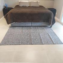 Tapete para Quarto 135x200cm Cinza Mesclado Antiderrapante Poliéster Algodão Jacquard Odessa