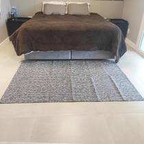 Tapete para Quarto 135x200cm Cinza Mesclado Antiderrapante Poliéster Algodão Jacquard Odessa