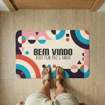 Tapete Para Quarto Emborrachado de Porta Colorido Bem Vindo Tapete Para Quarto Emborrachado de Porta Colorido Bem Vindo