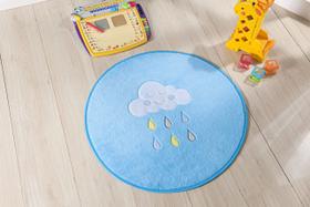 Tapete para Quarto Infantil Formatos Baby - 65 cm - Chuva de Benção - Azul Turquesa