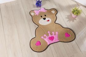 Tapete Para Quarto Infantil Meninas Ursa Coroa Rosa