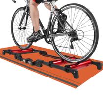 TAPETE PARA ROLO DE TREINO DE BICICLETA E FUNCIONAL CINZA E LARANJA 66X185cm CASA DONA