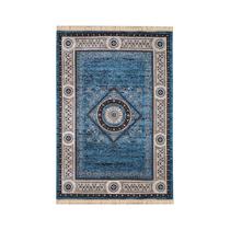 Tapete para Sala Belga Bruxelas 9 Azul 1,00X1,40M - Edantex