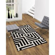 Tapete Para Sala Black White Geometric 1,50x2,00 São Carlos