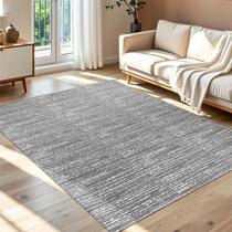 Tapete para Sala e Quarto 1,40 x 2,00 Mescla Cinza Antiderrapante Rústico Artesanal de Tear Jacquard