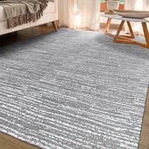 Tapete para Sala e Quarto 1,40 x 2,00 Mescla Cinza Antiderrapante Rústico Artesanal de Tear Jacquard
