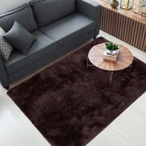 Tapete para Sala e Quarto Felpudo Casa Dona Marrom 200x300 Tapete para Sala e Quarto Felpudo Casa Dona Marrom 200x300