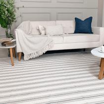 Tapete para Sala e Quarto Grande Artesanal 2,00 x 2,50m Cru Rústico para Decoração Minimalista Listrado Preto com Antiderrapante Tapete para Sala e Quarto Grande Artesanal 2,00 x 2,50m Cru Rústico para Decoração Minimalista Listrado Preto com Antiderrapante