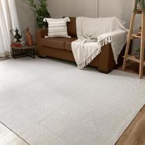 Tapete para Sala e Quarto Grande Rústico 2,00 x 3,00m Artesanal Cru Decoração Minimalista Versátil em Tons Marrons com Antiderrapante