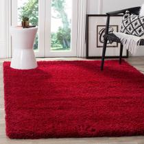 Tapete para Sala e Quarto Peludo Luxo Casa Dona 200x300cm Vermelho Nobre