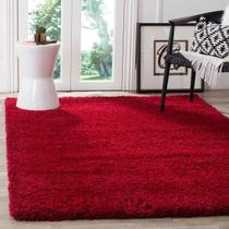 Tapete para Sala e Quarto Peludo Luxo Casen 200x300cm Vermelho