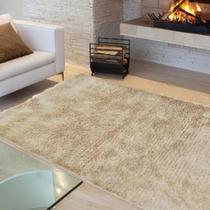 Tapete para Sala e Quarto Soft Peludo Casen 200x240cm Bege