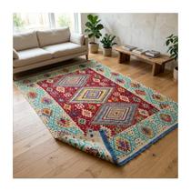 Tapete Para Sala Geométrico Kilim Kaudani 173x234 Colorido Tapete Para Sala Geométrico Kilim Kaudani 173x234 Colorido