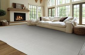 Tapete para sala grande Artesanal Look Gloriosa - 5 White 200x250 cm - Lavável, Antiderrapante e Durável