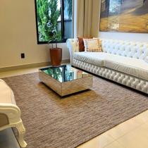 Tapete Para Sala Não Peludo 200x140 Mesclado Marrom Lindo