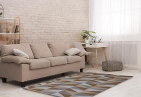 Tapete Para Sala ou Quarto 1,00M x 1,32M Antiderrapante Miami Ladrilhos Caramelo Cru
