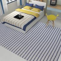 Tapete para Sala / Quarto 140 X 200 Algodão Artesanal Decoração Moderna Infantil Azul