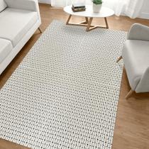 Tapete para Sala Quarto de Algodão Antiderrapante 1,40 x 2,00 Lavável na Máquina Decoração Rústico Moderno Tear Artesanal