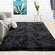 Tapete para Sala/Quarto Felpudo Cronos Casen 200x240 cm Preto