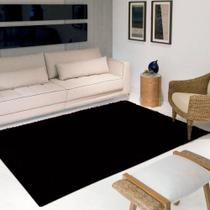 Tapete para Sala Quarto Luxo Macio Retangular 140X100cm Preto Casen