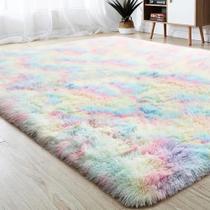 Tapete Para Sala Quarto Macio Felpudo Arco-íris 1,90x1,15cm Tapete Para Sala Quarto Macio Felpudo Arco-íris 1,90x1,15cm
