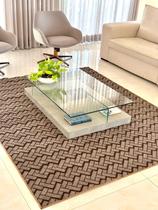 Tapete Para Sala Quarto Marrom 1,00 X 1,50m Pequeno Feltro Macio