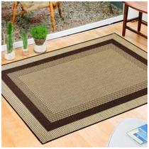 Tapete Para Sala Quarto Sisal 1,50 x 2,00 Marrom E Bege Claro