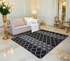 Tapete Para Sala Quarto Sisal 2m Preto Cinza 2,00x 1,50m Facil Limpar