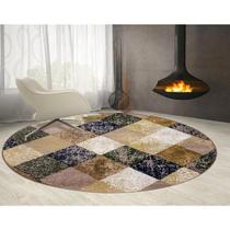 Tapete Para Sala Redondo 1,5M Maragogi Geometrico Verde ul