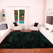 Tapete para Sala Shaggy Requinte Casa Dona 150x200cm Preto