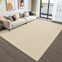 Tapete para Sala Sisal 2,00 x 3,00 com Algodão Cru Artesanal Antiderrapante Emborrachado Decoração Bege Claro Juta Rústico Geométrico