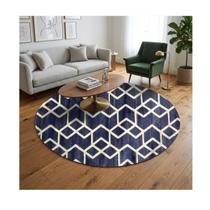 Tapete Para Sala Soft Delicate 150 Redondo 1028 Azul Tapete Para Sala Soft Delicate 150 Redondo 1028 Azul