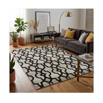 Tapete Para Sala Soft Delicate 200x250 1023 Preto Bege Tapete Para Sala Soft Delicate 200x250 1023 Preto Bege