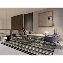 Tapete para Sala Stripes Bege-Preto 2,00x2,50 São Carlos