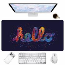 Tapete para Teclado Estampa Hello Colorida Mouse Pad para Setup Gamer Escritório Tapete para Teclado Estampa Hello Colorida Mouse Pad para Setup Gamer Escritório