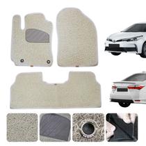 Tapete Para Toyota Novo Corolla 2018 e 2019 Capacho Vinil Cor Bege 12mm robusto 3 pçs Sem odor