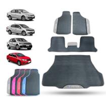 Tapete para Voyage 2009 a 2023 G5 G6 G7 G8 Jogo 3 Peças com Tapete Automotivo Porta Malas Personalizado com Detalhe Grafite