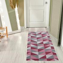 Tapete Passadeira Antiderrapante 1,35M x 50CM Ladrilhos Vinho P/ Quarto Sala ou Cozinha