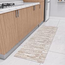 Tapete Passadeira Antiderrapante de Cozinha 1,30m x 45cm Rústico Artesanal de Tear Jacquard Cru Bege Caramelo Tapete Passadeira Antiderrapante de Cozinha 1,30m x 45cm Rústico Artesanal de Tear Jacquard Cru Bege Caramelo